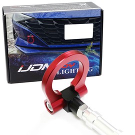 iJDMTOY Sports Red Aesthetic Track Racing Style Tow Hook Ring Compatible with Hyundai 2021-up Elantra, Made of Lightweight Aluminum