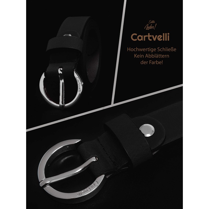 Cartvelli Women's Leather Belt 2.5 cm Narrow with Gift Box