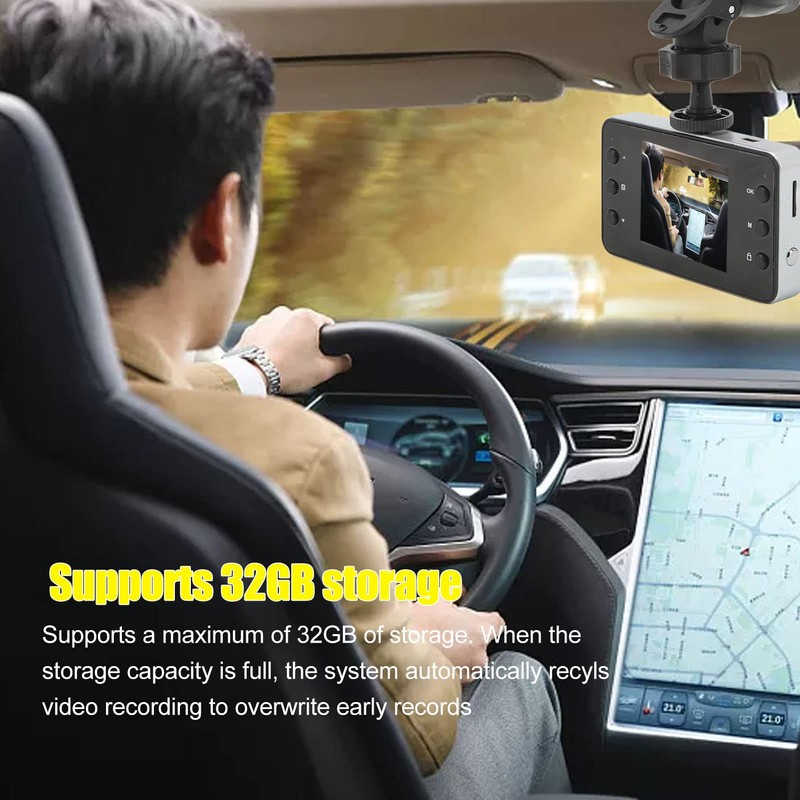 Dash Cam, K6000 HD Front for Cars, 2.4 Inch 1080P