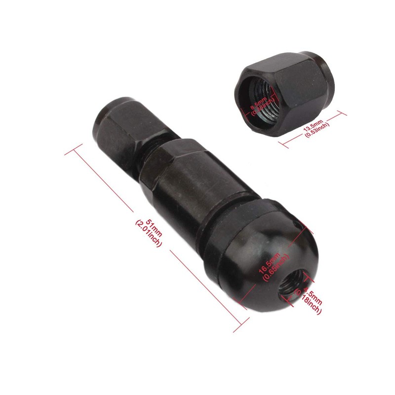 TOMALL TPMS Black Bolt-in Tire Valve Stem Caps Explosion Proof