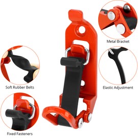 QWORK® 4 Pack Shovel Holder, Shovel Mount for Roof Rack, Orange, with Screws and Nuts