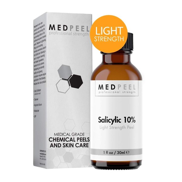 Salicylic Acid 10% Peel - Perfect for beginners - Light Strength, Professional Grade Chemical Face Peel for all Skin Tones 1oz / 30ml