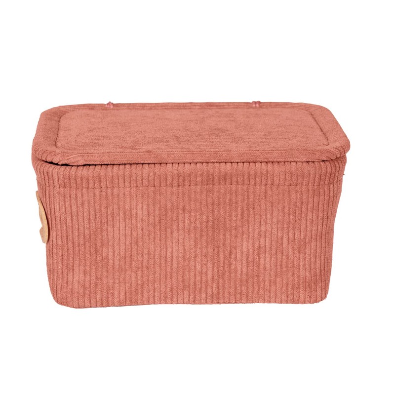 WENKO Anela Bathroom Basket with Lid Dusky Pink