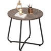 VECELO Patio Outdoor Side Snack Table,Small Round Anti-Rust Metal Style