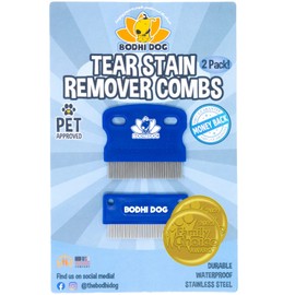 Bodhi Dog Tear Stain Remover Combs - Clean Crust, Dirt & Buildup Around Pet Eyes - Gentle, Durable, Easy-to-Use Grooming Tool for Dogs & Cats - Ideal for All Fur Types & Coats (Set of 2)