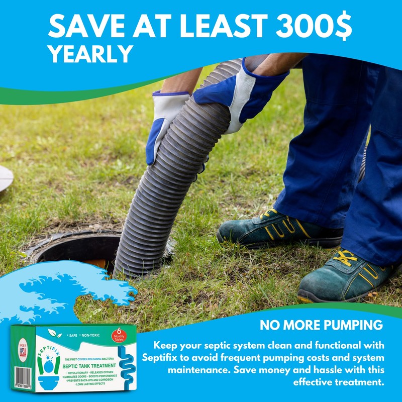 SEPTIFIX Septic Tank Treatment Tabs - Live Aerobic Bacteria Tablets