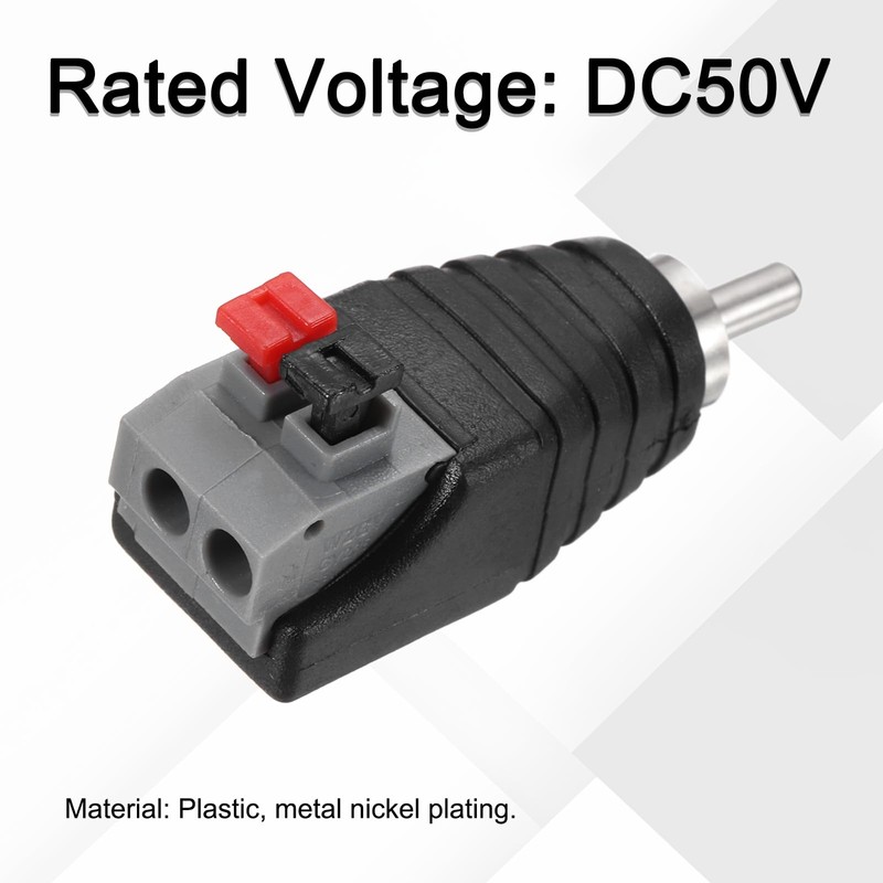 sourcing map 2 Pack Speaker RCA Male Speaker Wire Cable