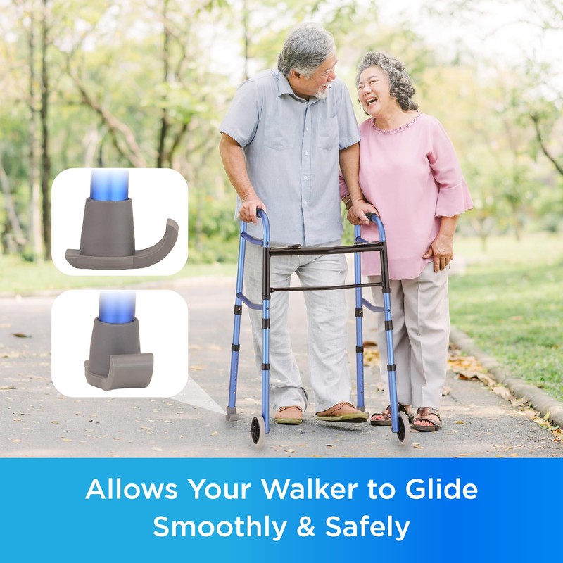 NOVA Medical Products Walker Glide Skis, Universal Fit, One Pair,