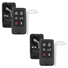 KeylessOption Keyless Entry Remote Smart Key Fob Case Shell Button Pad Outer Cover for Volvo KR55WK49264 (2-Pack)