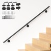 6FT Industrial Metal Stair Handrail,Round Pipe Stair Railing for Indoor/Outdoor