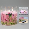 Eywamage 3 Wick Flameless Candle with Remote, Pink Hummingbird Floral