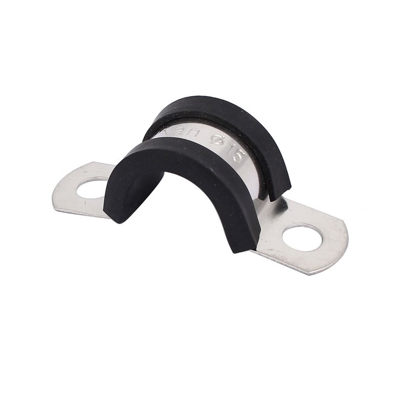 sourcingmap 15mm Dia EPDM Rubber Lined U Shaped Pipe Tube