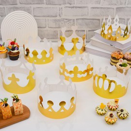MGZTTHW - Corona de papel dorado, 32 sombreros de príncipe y princesa para la escuela, baby shower y celebraciones de cumpleaños