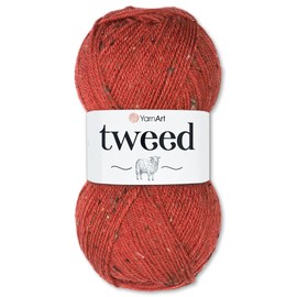 Frida's Wollhaus YarnArt 100 g Tweed Winter Yarn Costume Yarn Wool Knitting Crochet 10 Colours (231 | Red)