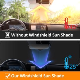 for Jeep Wrangler JL JLU 2018-2025 / Gladiator 2020-2025 Sunshade, Car Front Window Covers Sun Visor Protector, Foldable Blocks UV Rays Windshield Sun Shade for Jeep Wrangler Gladiator Accessories