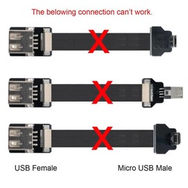 chenyang Micro USB 2.0 Male 90 Degree Down Angled Flat Connector Support 480Mbps Data Transfer 5V Charging for Ribbon Cable,Raspberry Pi, GoPro,Drone, Camera, Gimbal