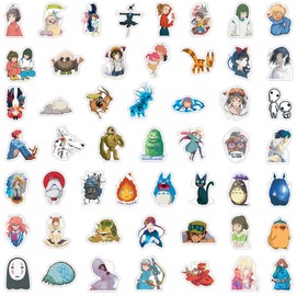 100PCS Cartoon Anime Miyazaki Hayao Stickers for Laptop,Studio Ghibli Anime Vinyl Movie Stickers for Water Bottle, Phone，Hard Hat，Skateboard，Scrapbooking，Gifts for Kids/Adults