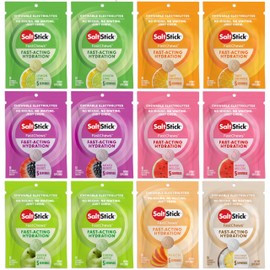 SaltStick Electrolyte FastChews - 120 Count Variety Pack - Chewable Electrolyte Tablets for Hydration, Salt Tabs - 10 Count (Pack of 12)