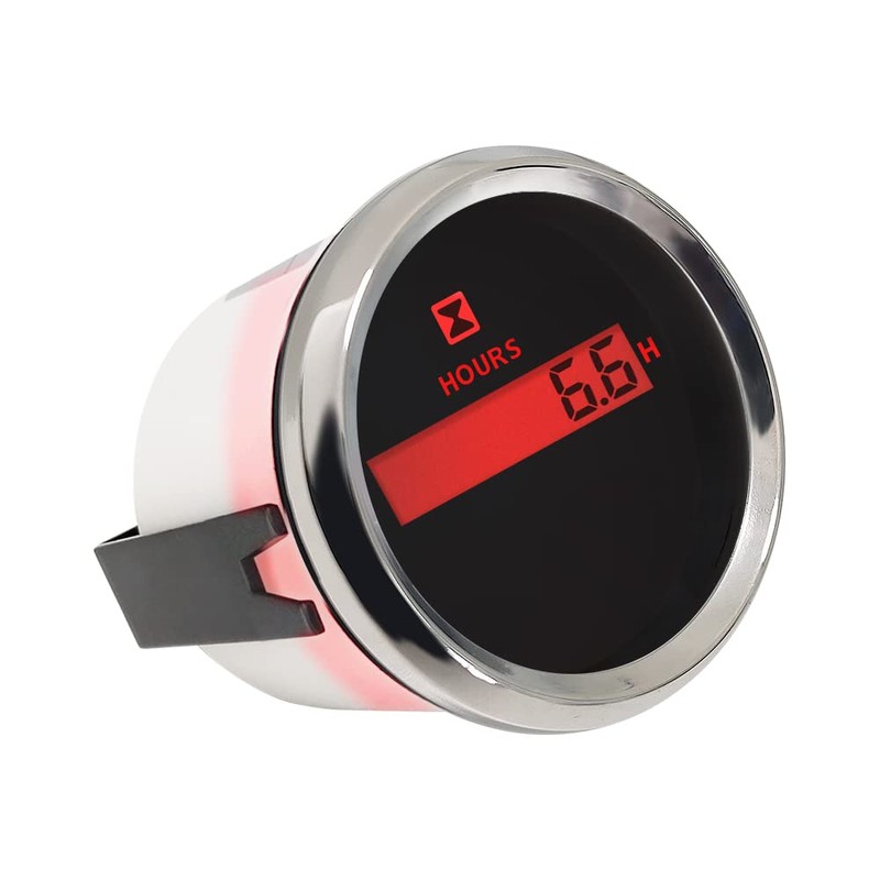 ELING Engine Digital Hourmeter Gauge 52mm(2") with Backlight 12V 24V