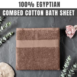 Towelogy Luxury Extra Large Bath Towels 90x140cm | 100% Egyptian Cotton Ring Spun Soft and Absorbent Hotel Quality Spa Bath Sheet (Peanut Brown, 1)