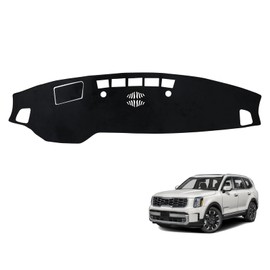 PeakPurit Black Dashboard Dash Board Cover Mat Carpet for Kia 2020 2021 2022 Telluride Accessories Dash Cover Flannel Material Dash Mat Sunshade (Not Suitable for 2023-2025 Model)