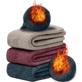 APIKIE Women's Winter Socks, Warm Even When Worn in Hokkaido, Extra Thick Cloud Feel, Over 30% Wool Socks, Anti-Bacterial, Odor Resistant, Cold Protection, Heat Retention, Durable, Stretchy, Casual Socks, Unisex, Thick, Skiing, Indoor, Outdoor, 3 Pairs/5