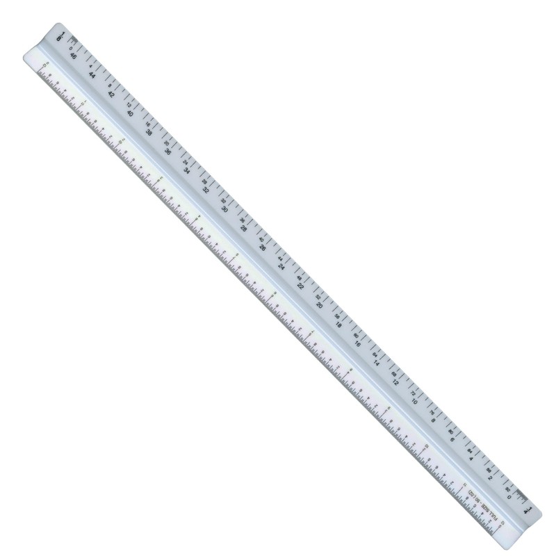 Alvin, Combination Triangular Scale, Metric and English Measurements, White Drafting,