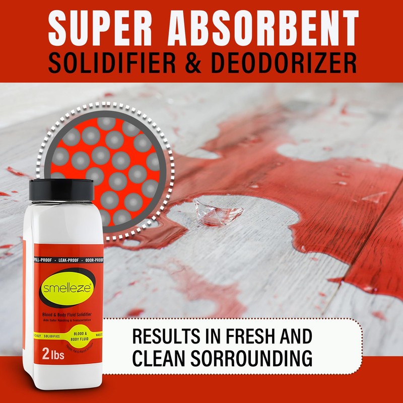 SMELLEZE Blood & Body Fluid Waste Clean Up Super Absorbent,