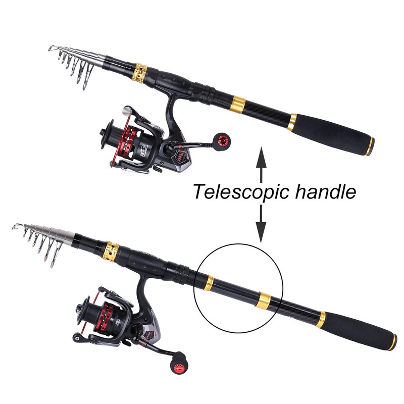 Sougayilang Fishing Rod Combos with Telescopic Fishing Pole Spinning Reels