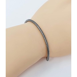 Treasure Bay 3.3mm Sterling Silver Snake Chain Bracelet For Women and Men(18.5)