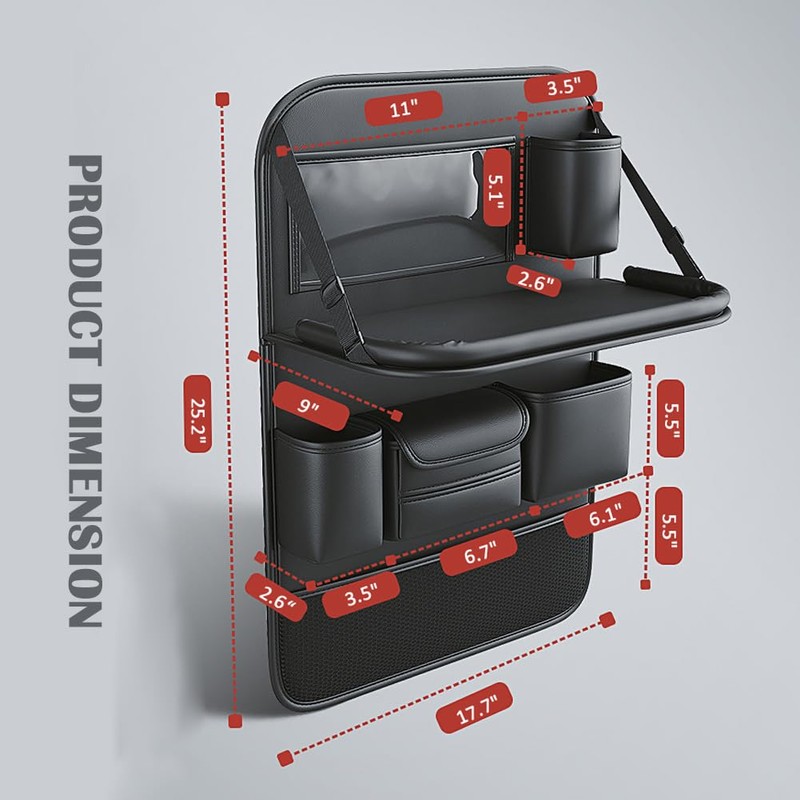 DURASIKO Car Backseat Organizer with Foldable Table Tray,Car Seat Back