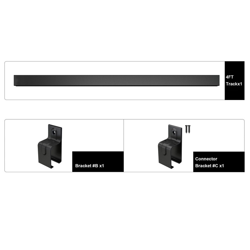 HARDJULAN 4FT Heavy-Duty Box Rail with 2 X Bracket, 450