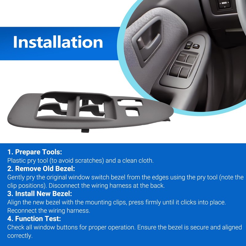 Master Power Window Switch Bezel Trim Fits for 1997-2001 Toyota
