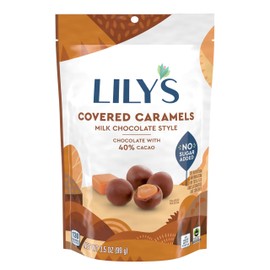 Milk Chocolate Style Caramels By Lily's Sweets | Stevia Sweetened, No Added Sugar, Low-Carb, Keto Friendly | Fair Trade, Gluten-Free & Non-Gmo | 3.5 oz, 3 Pack