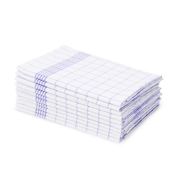 Amago - 100 Percent Cotton Tea Towels (Pack of 10), 50 x 70 cm - Blue