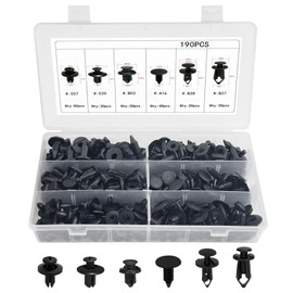 Baxcdyswe 190 Piece Car Mounting Clips, 6 Types Car Clips Set, Universal Expansion Rivets, Door Trim Clips, Plastic Rivets, Body Clips, Fixing, Trim Clips, Mounting Kit