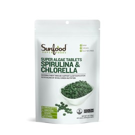 Sunfood Superfoods Spirulina y Chlorella – 450 Tabletas Prensadas en Frío