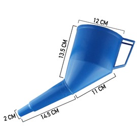 Fuel Funnel with Fine Mesh Filter and Handle for Easy Refilling - Thick Plastic Fuel Funnel for Petrol, Diesel, Oil, Ad-blue, Water, Screen Wash (Blue)