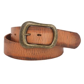 beltiscool Men's Snap On 1 1/2" Grain Leather Casual Belt 36 Tan