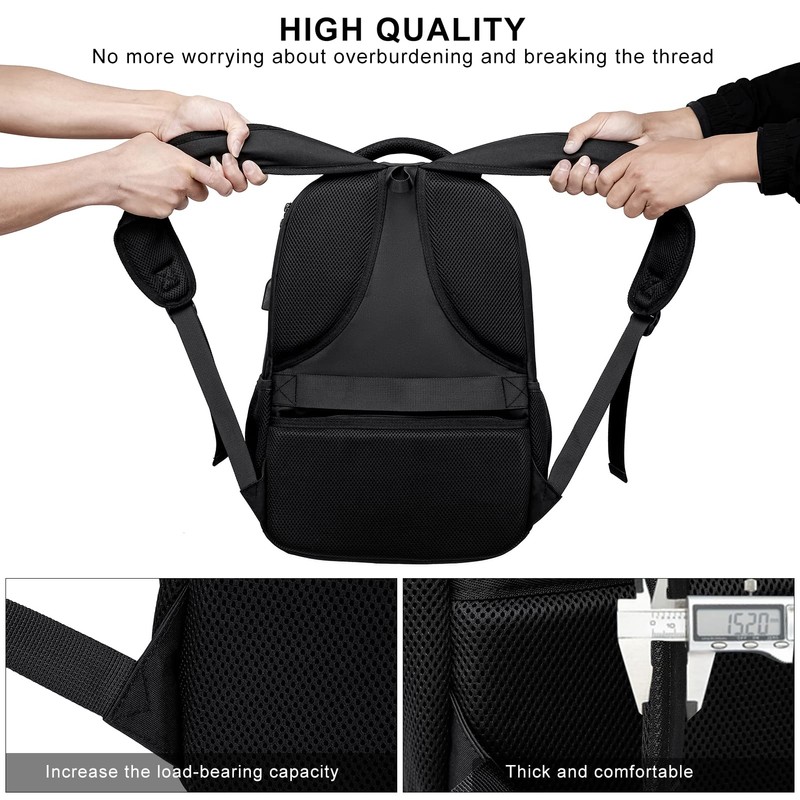 RJEU School Backpack for Teen Boys,15.6 Inch Anti Theft Laptop