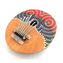 Coconut Kalimba Thumb Piano Hand Painted Kalimba Percussion Instrument 7 Keys Tunable, Professional Sound - JIVE BRAND