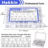 Hakkin 240Pcs Hex Bolts and Nuts Kit Stainless Steel Spring