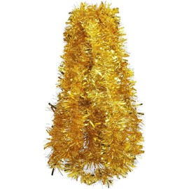 10M Gold Tinsel Garland, Christmas Metallic Hanging Tinsel Garland for Xmas Tree Home and Party Decoration