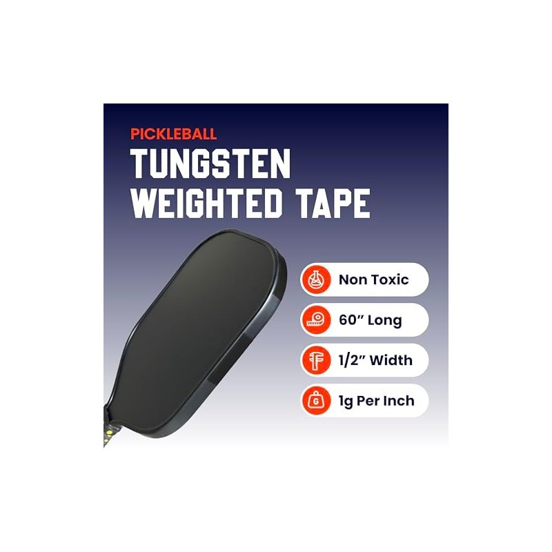 Pickleball Paddle Tungsten Tape Roll, Ultra Thin 1g Per Inch