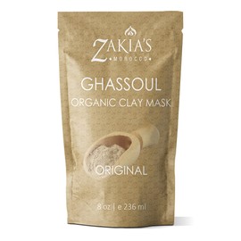 Moroccan Ghassoul Clay Mask - Organic Natural Facial Mask and Skin Care Treatment - Anti-aging Mud Mask Heals Dry & Oily Skin, Acne, Eczema & Psoriasis - 8 Oz