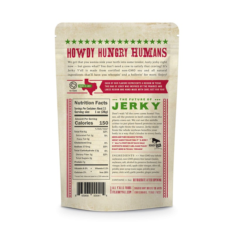 It's Jerky Y'all Vegan Jerky TERIYAKI - High Protein, Low