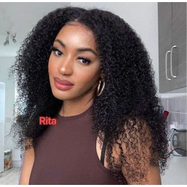 V Part Human Hair Half Wig Curly Indian Remy Hair U Part Wigs No Leave Out Glueless 3 in 1 Flip Over Half Wig No Lace No Gluestyle: half wig wavy curly(indian curly), color: natural color, Stretched Length: 12 inches