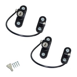 GOSONO Child Safety Locks Window Door Cable Ventilator Kid Lock Baby Security Locking Keyed Opening Restrictor for Baby Protection Prevent Children Falling Window Lock (2PC Black)