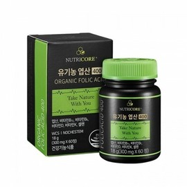 NutriCore (현대백화점)뉴트리코어유기농 엽산400(2개월분)(300mgX60정) (Hyundai Department Store) Nutricore Organic Folic Acid 400 (2-Month Supply) (300mg X 60 Tablets)