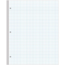 A4 Grid Filler Paper, 3-Hole Graph Paper, 100Sheets / 200Pages Loose-Leaf Paper, 100gsm White Paper, 8.5'' x 11''